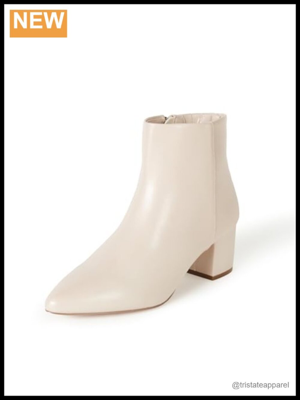 Jessi Side-zip Block Heel Ankle Boots Synthetic Pointed Toe